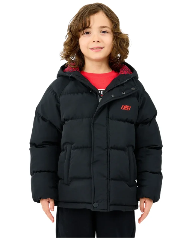 Skechers Puffer Siyah Çocuk Mont 