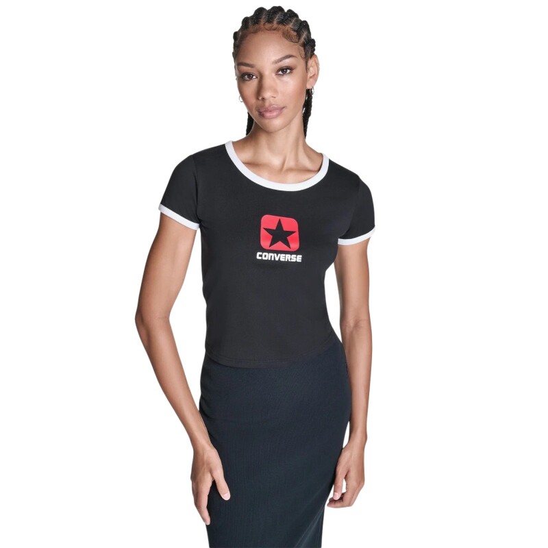Converse Box Star Ringer Tee Siyah Kadın Tshirt - Converse