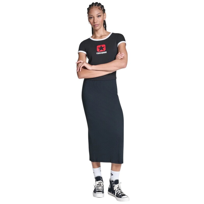 Converse Box Star Ringer Tee Siyah Kadın Tshirt - 4