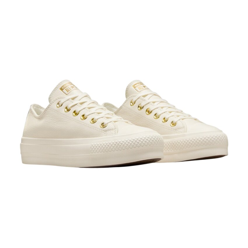 Converse Chuck Taylor All Star Lift Platform Golden Hits Bej Kadın Sneaker Ayakkabı - 3