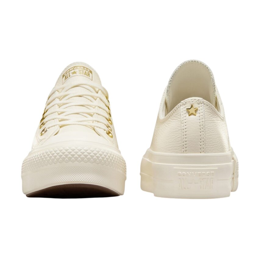 Converse Chuck Taylor All Star Lift Platform Golden Hits Bej Kadın Sneaker Ayakkabı - 4