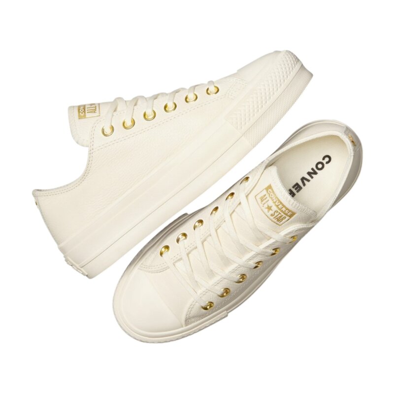 Converse Chuck Taylor All Star Lift Platform Golden Hits Bej Kadın Sneaker Ayakkabı - 5