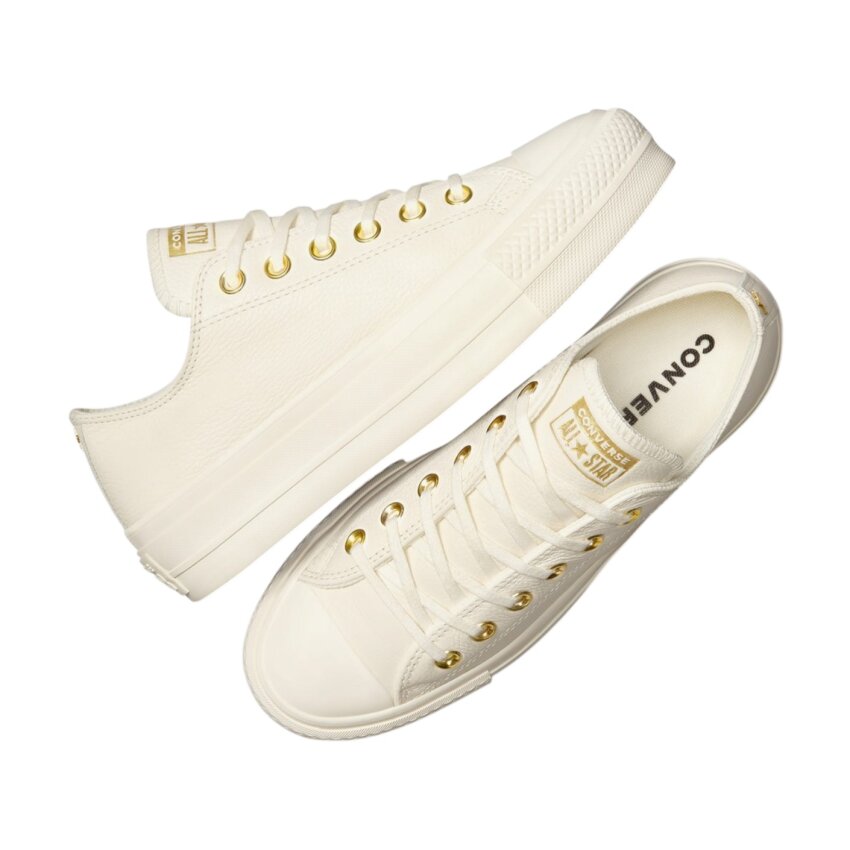 Converse Chuck Taylor All Star Lift Platform Golden Hits Bej Kadın Sneaker Ayakkabı - 5