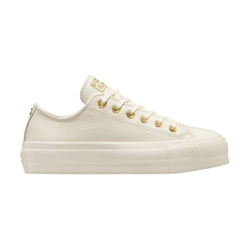 Converse Chuck Taylor All Star Lift Platform Golden Hits Bej Kadın Sneaker Ayakkabı - 1