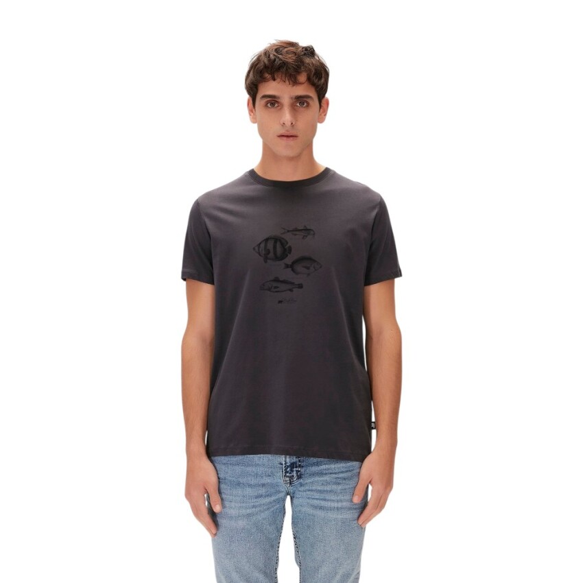 Bad Bear Drawing Fish Antrasit Erkek Tshirt - 1