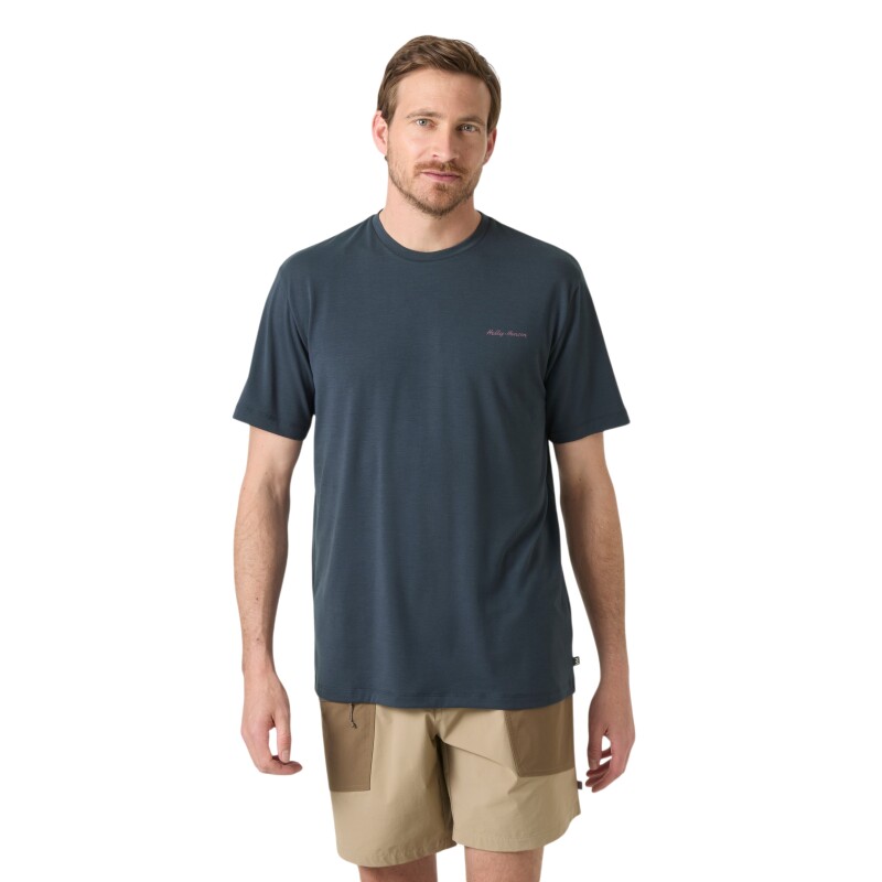 Helly Hansen Skog Recycled Graphic Yeşil Erkek Tshirt - Helly Hansen