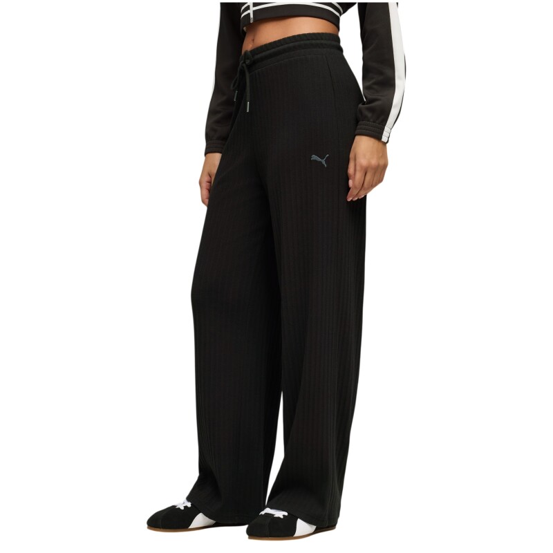 Puma Her Comfort High-Waist Wide Siyah Kadın Eşofman Altı - Puma