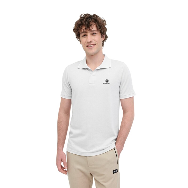 Lumberjack 6M MB CT461 Sherman T-SH 6FX Beyaz Erkek Polo Tshirt - Lumberjack