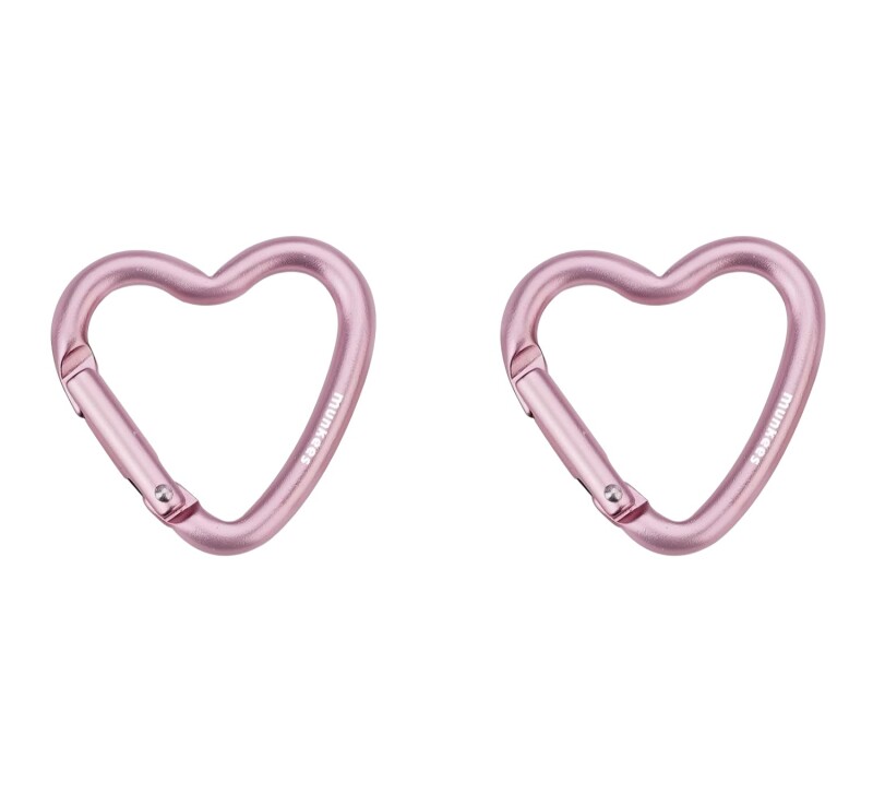 Munkees Mini Heart Carabiner 2 pcs - rosa - 38 cm Renkli Unisex Anahtarlık - Munkees