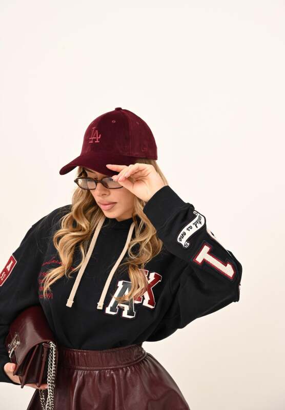 New Era Velour 9Forty Losdod Tek Ebat Bordo Kadın Şapka - 3