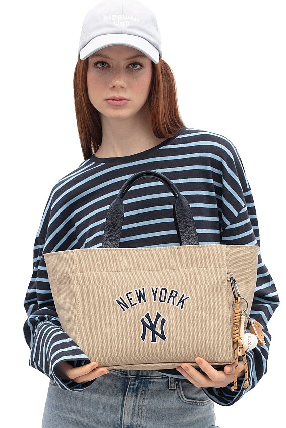  New York Yankees Bej Kadın El Çantası - 1