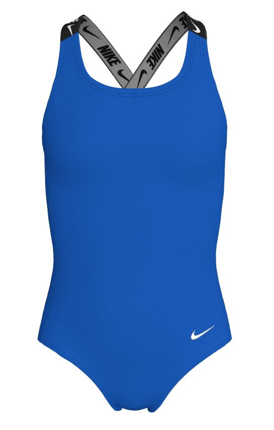 Nike Swim Logo Tape Crossback One Piece Mavi Çocuk Mayo - 1