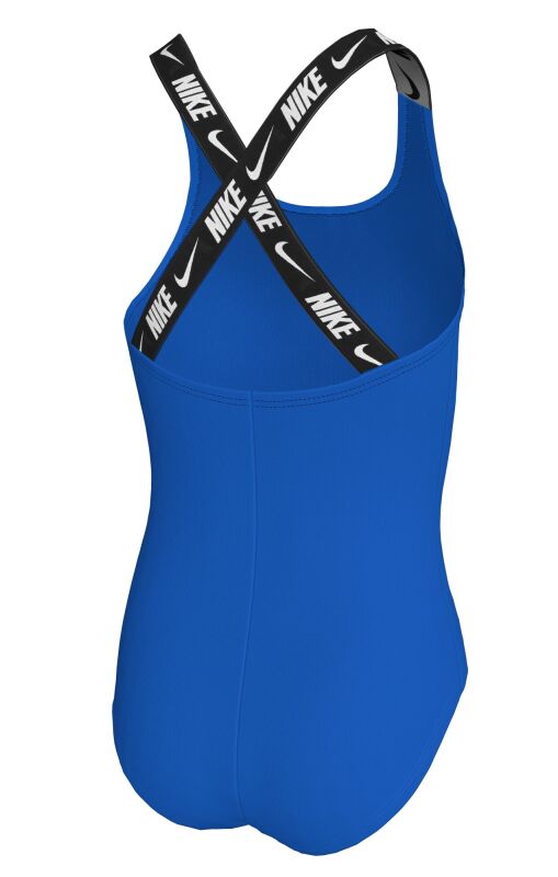Nike Swim Logo Tape Crossback One Piece Mavi Çocuk Mayo - 3