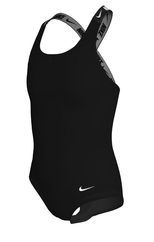 Nike Swim Logo Tape Crossback One Piece Siyah Çocuk Mayo - Nike Swim (1)