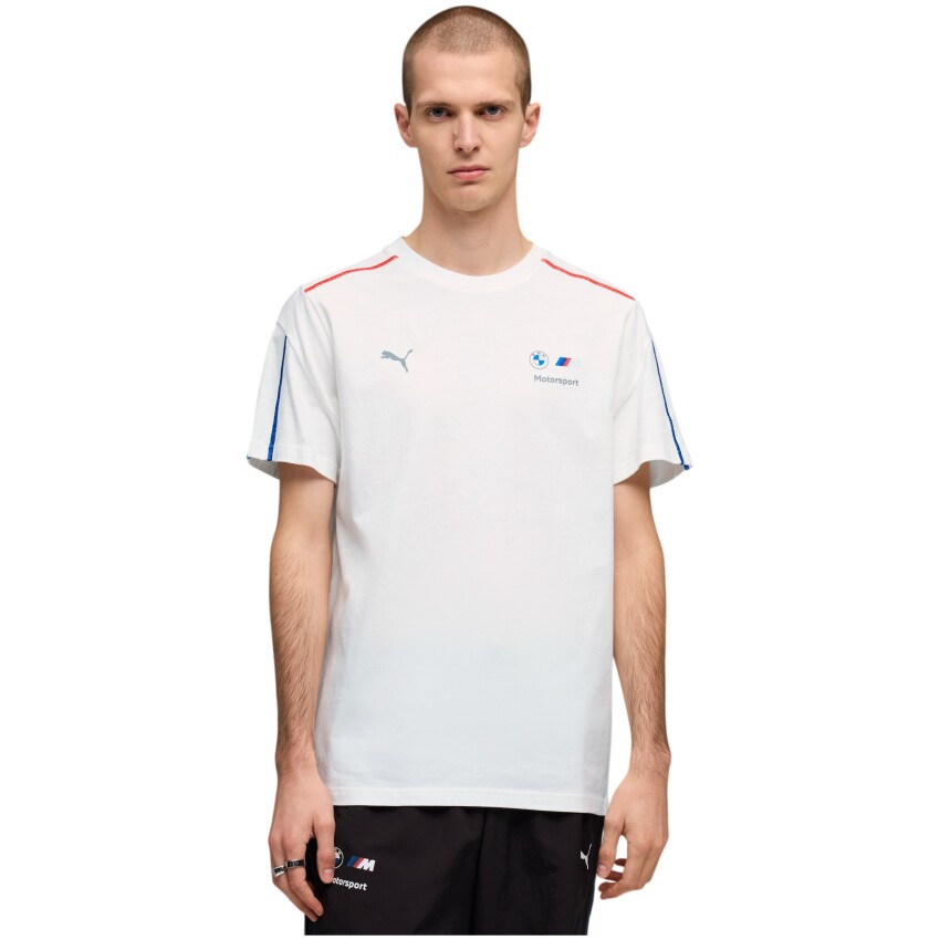 Puma BMW M MotorSports Sportswear MT7 Tee Beyaz Erkek Tshirt - 1