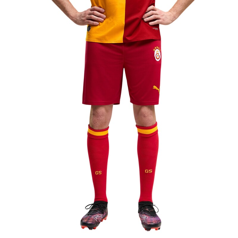 Puma Galatasaray 26/27 Futbol Sarı-Kırmızı Erkek Şort - Puma