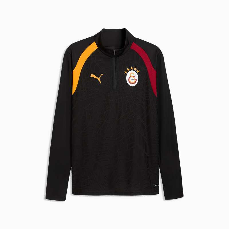 Puma Galatasaray Erkek Fermuarlı Dar Kesim Antrenman Siyah Erkek Eşofman Üstü - 4