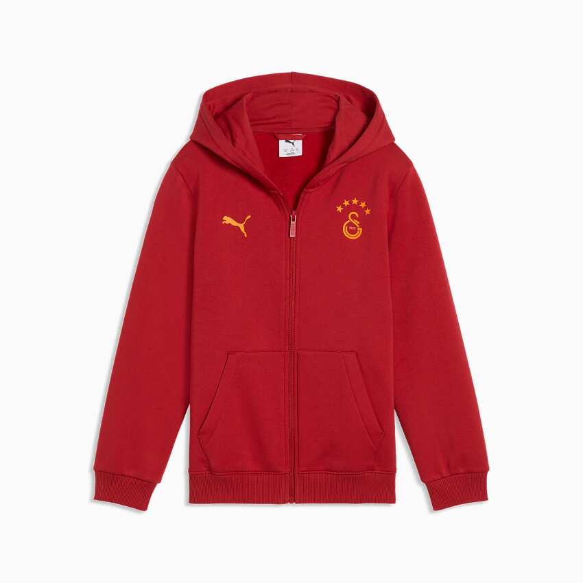 Puma Galatasaray FtblESS FZ Sarı-Kırmızı Çocuk Sweatshirt - 4