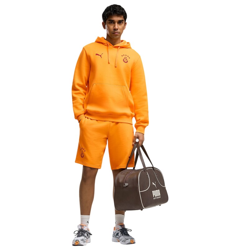 Puma Galatasaray FtblESS Hoodie FL Sarı-Kırmızı Erkek Sweatshirt - 3