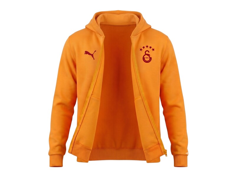 Puma Galatasaray FtblESSENTIALS Genç Kapüşonlu Sarı-Kırmızı Çocuk Sweatshirt - 3