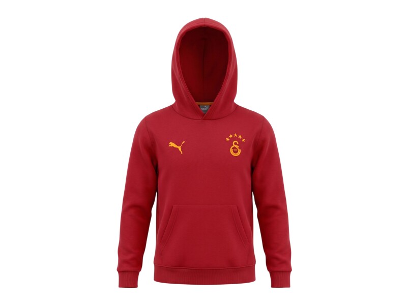 Puma Galatasaray FtblESSENTIALS Sarı-Kırmızı Çocuk Sweatshirt - Puma