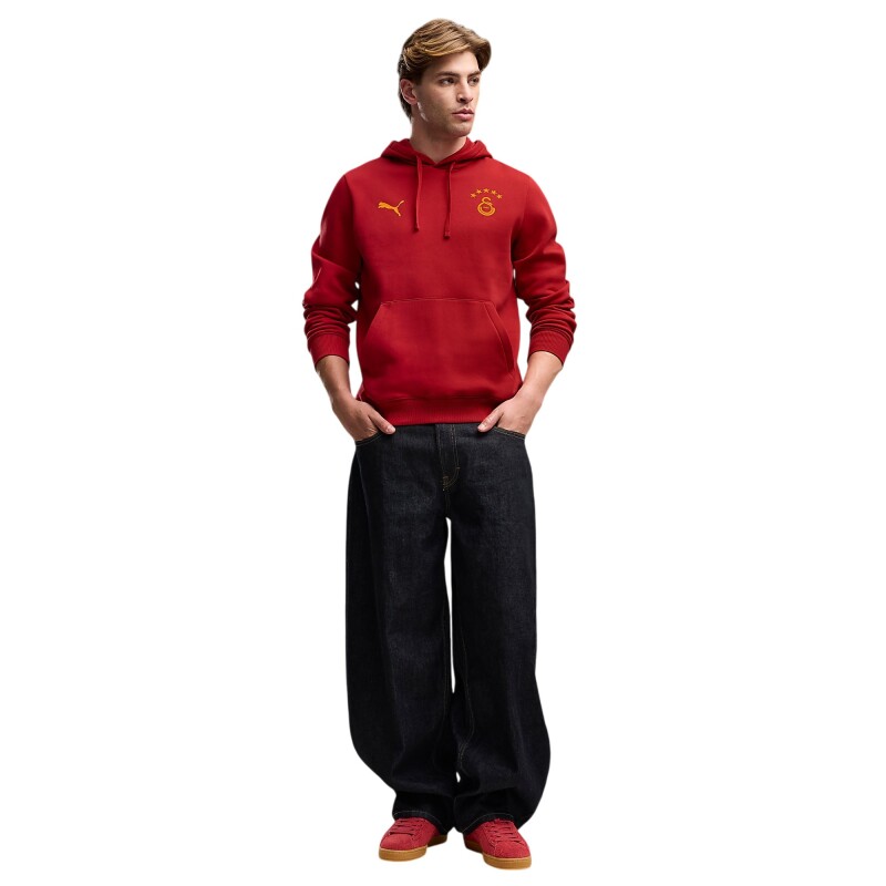 Puma Galatasaray FtblESSENTIALS Sarı-Kırmızı Erkek Sweatshirt - 3