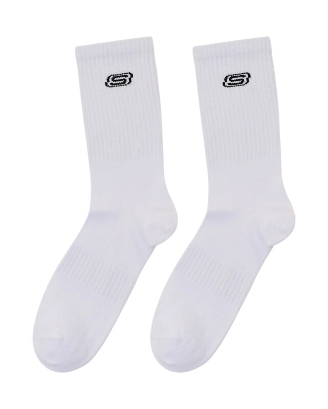 Skechers 2'li Paket Athleisure S Logo Beyaz Unisex Çorap - Skechers