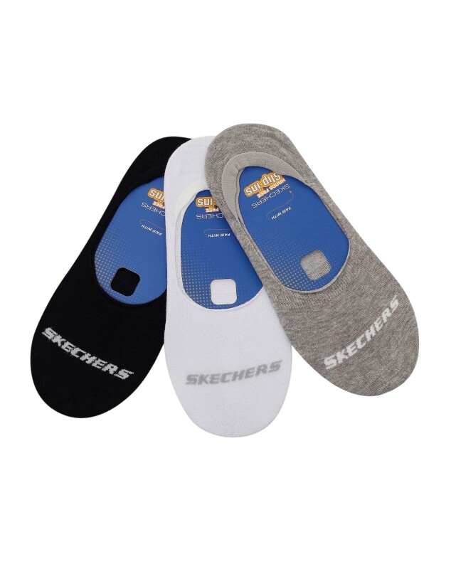 Skechers 3'lü Paket Essential Görünmez Beyaz Unisex Çorap - Skechers
