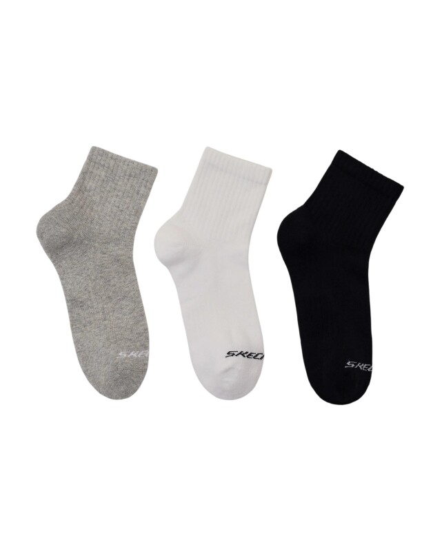 Skechers 3'lü Paket Sport Yarı Destekli Bilek Üstü Beyaz Unisex Çorap - Skechers (1)