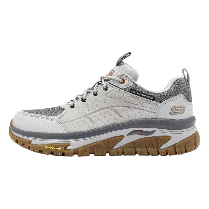 Skechers Arch Fit Road Walker Gri Erkek Outdoor Ayakkabı - Skechers