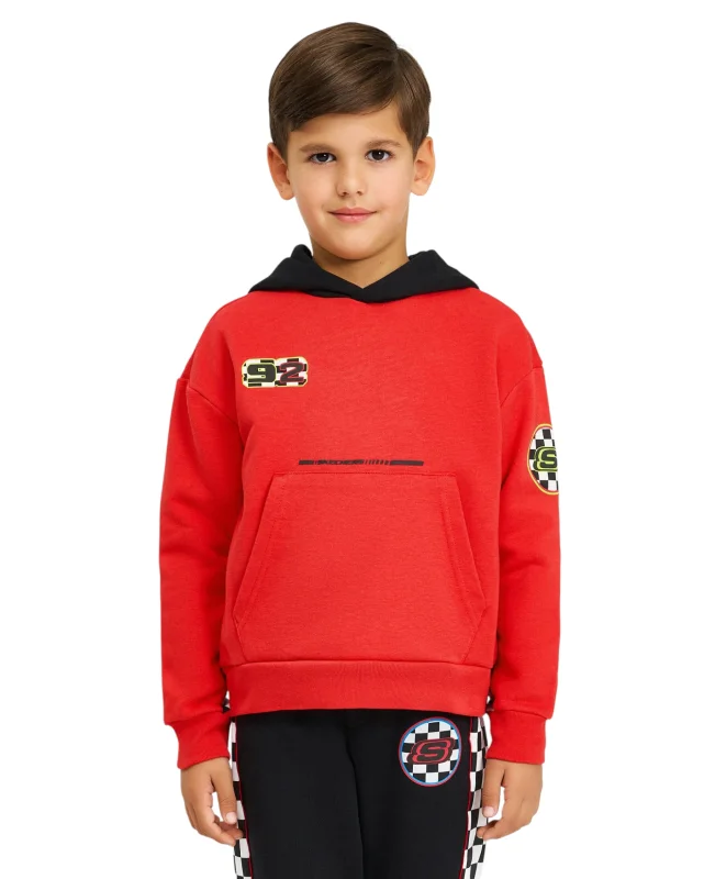 Skechers Fleece Hoodie Kırmızı Çocuk Sweatshirt 