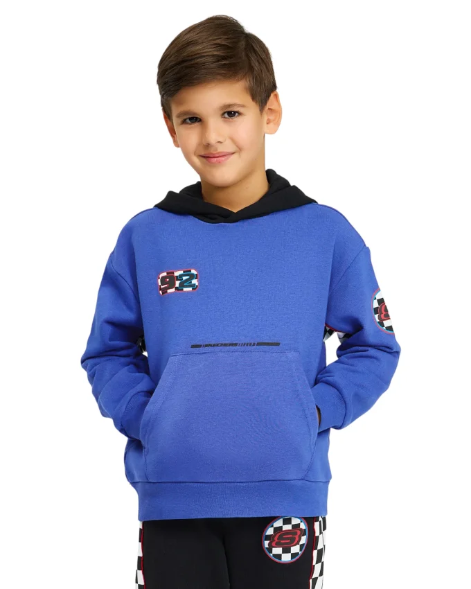 Skechers Fleece Hoodie Mavi Çocuk Sweatshirt - 1