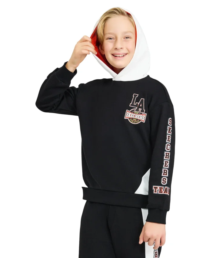 Skechers Fleece Hoodie Siyah Çocuk Sweatshirt - 1
