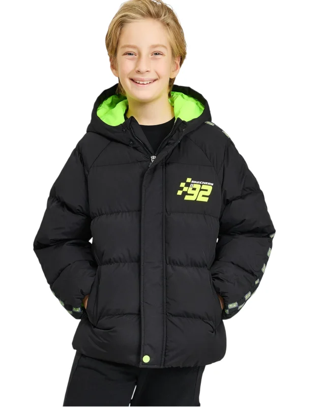 Skechers Outerwear Padded Siyah Çocuk Mont 