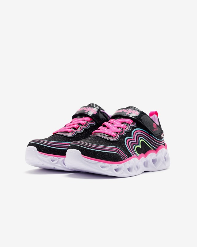 Skechers Hear Lights-Retro Hearts Siyah Çocuk Günlük Ayakkabı - 3