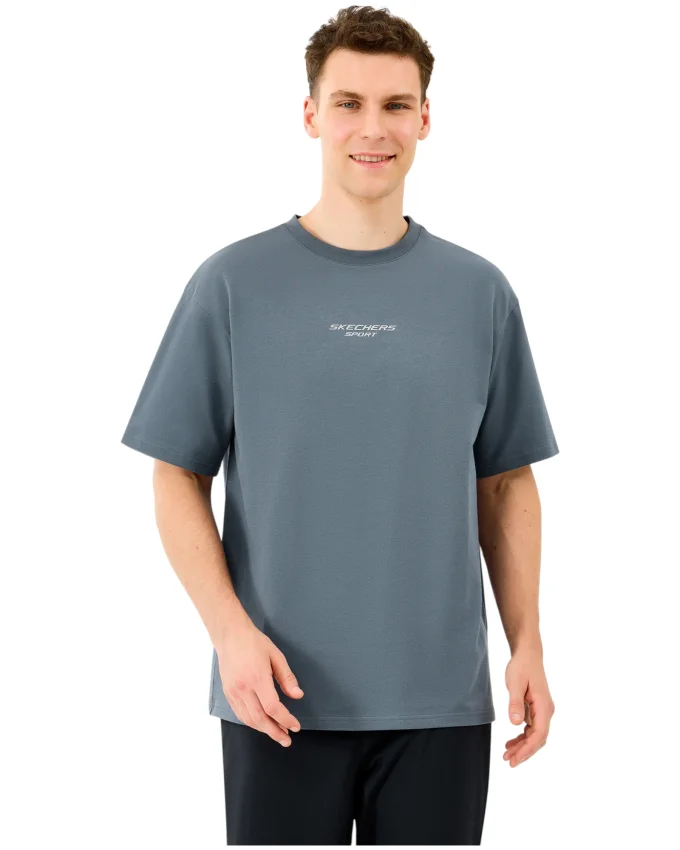 Skechers M Graphic Tee Reflect Logo Oversize Gri Erkek Tshirt - 1
