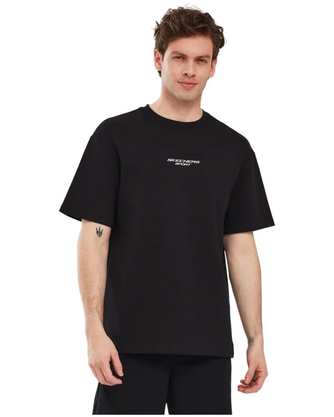 Skechers M Graphic Tee Reflect Logo Oversize T-Shirt SİYAH Erkek Tshirt - 1