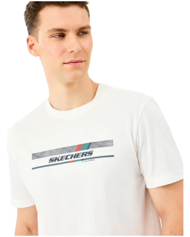 Skechers M Light FabricT-Shirt Beyaz Erkek Tshirt - Skechers (1)