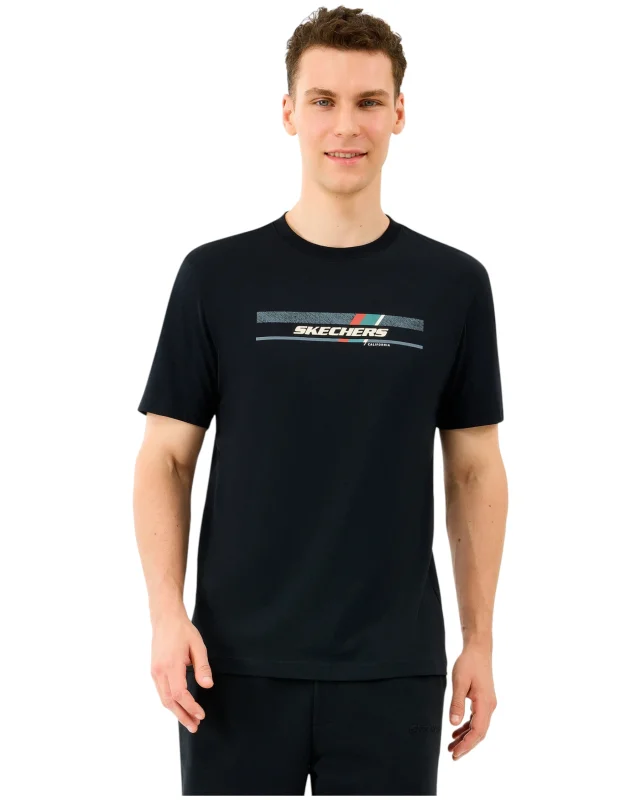Skechers M Light FabricT-Shirt Siyah Erkek Tshirt 