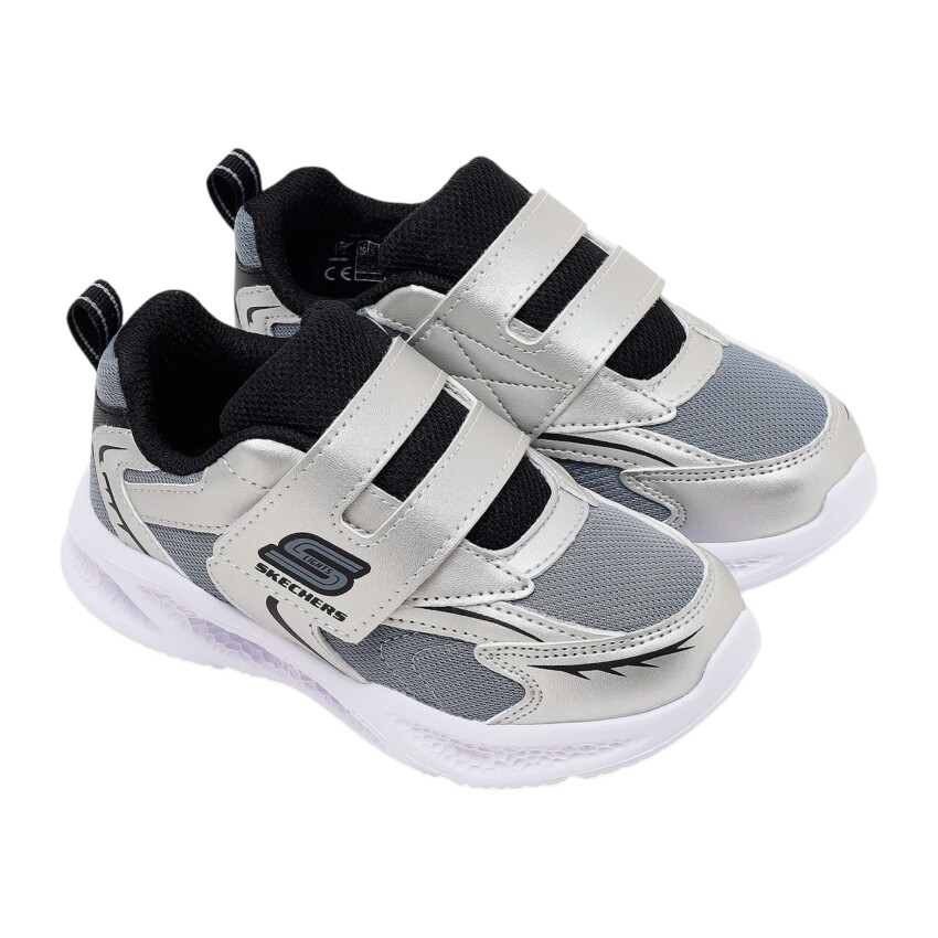 Skechers Meteor-Lights - Glow Spike Gri Çocuk Günlük Ayakkabı - 4