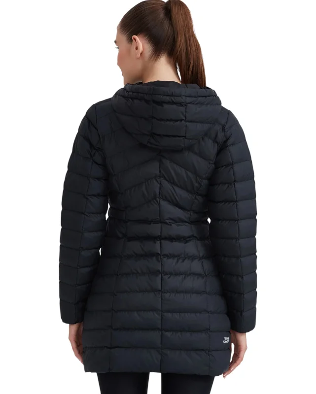 Skechers W Essentil Maxi Lenght Hooded Jacket SİYAH Kadın Mont - Skechers (1)