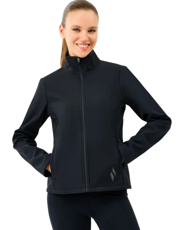 Skechers W Fitted Softshell Turtle Neck Siyah Kadın Mont - Skechers (1)