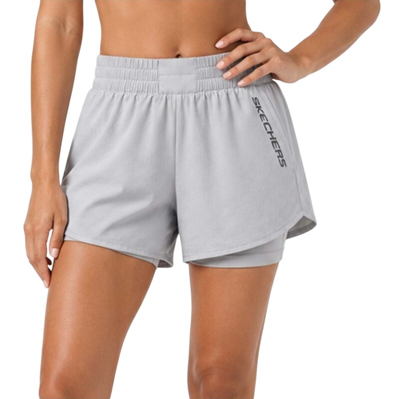 Skechers W Performance Coll. 4 Inch 2 In 1 Gri Kadın Şort - Skechers
