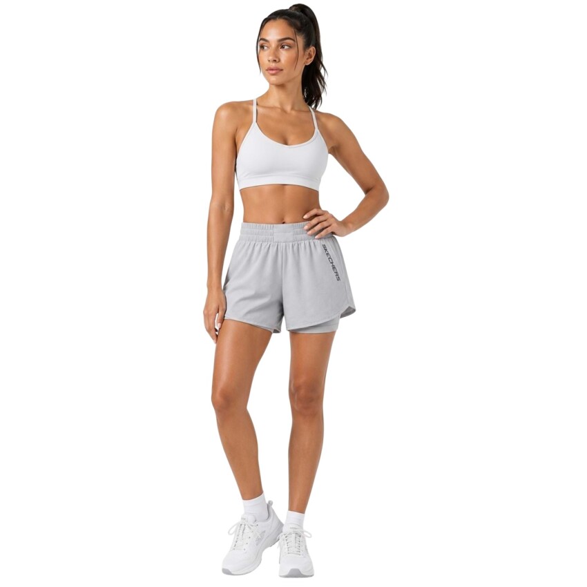 Skechers W Performance Coll. 4 Inch 2 In 1 Gri Kadın Şort - 3
