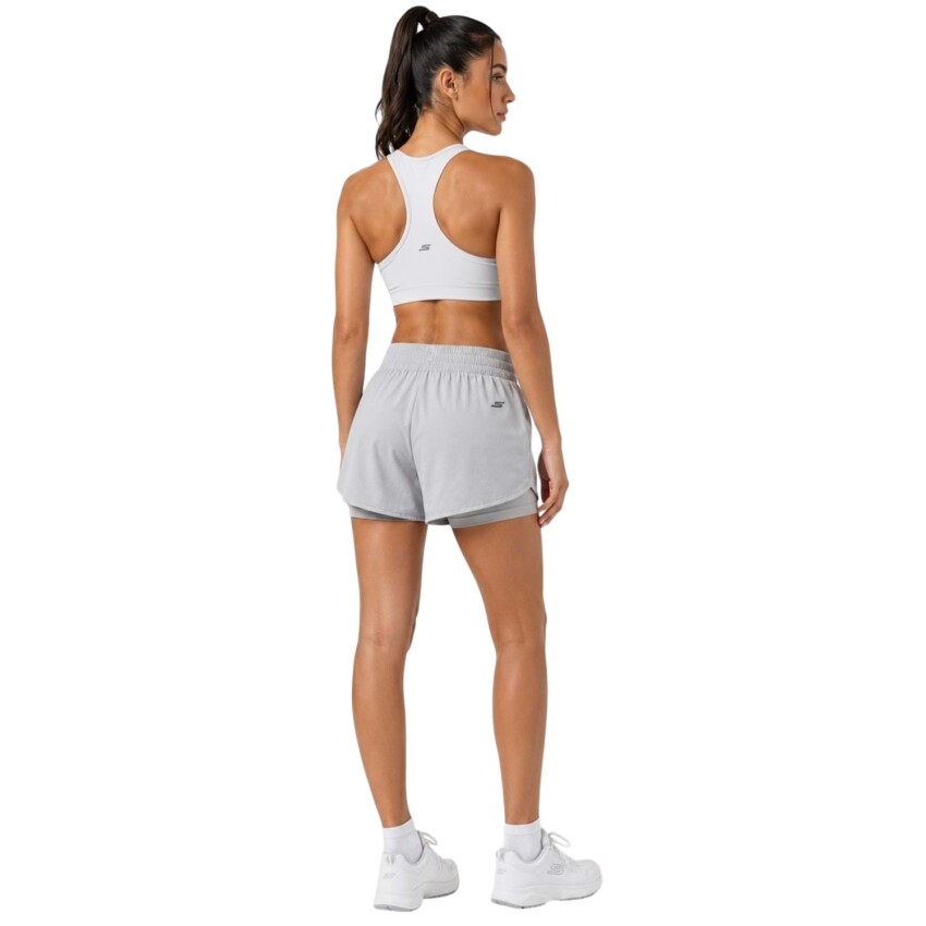 Skechers W Performance Coll. 4 Inch 2 In 1 Gri Kadın Şort - 4
