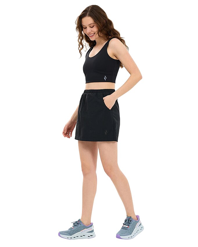 Skechers W Skort Skirt Short Siyah Kadın Etek - 6