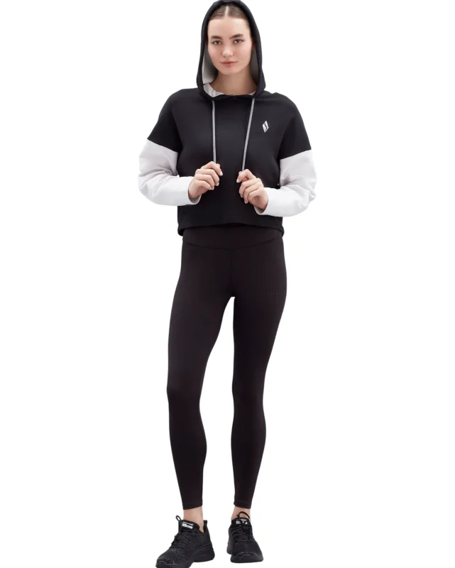 Skechers W Waffle Fleece Colorblock Siyah Kadın Sweatshirt - Skechers (1)
