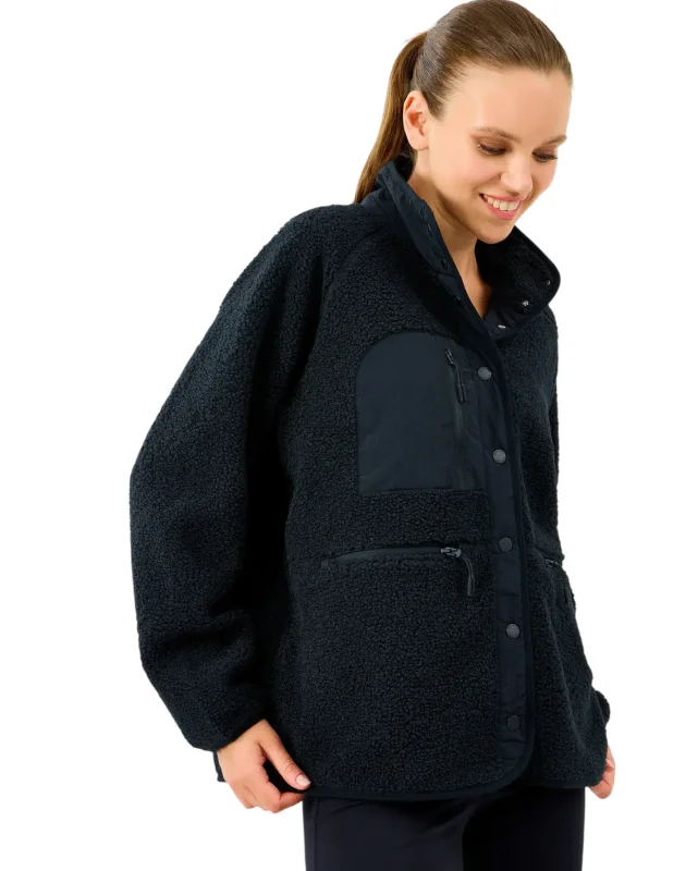 Skechers W Woven Detailed Pull Over Sherpa Siyah Kadın Sweatshirt - Skechers (1)
