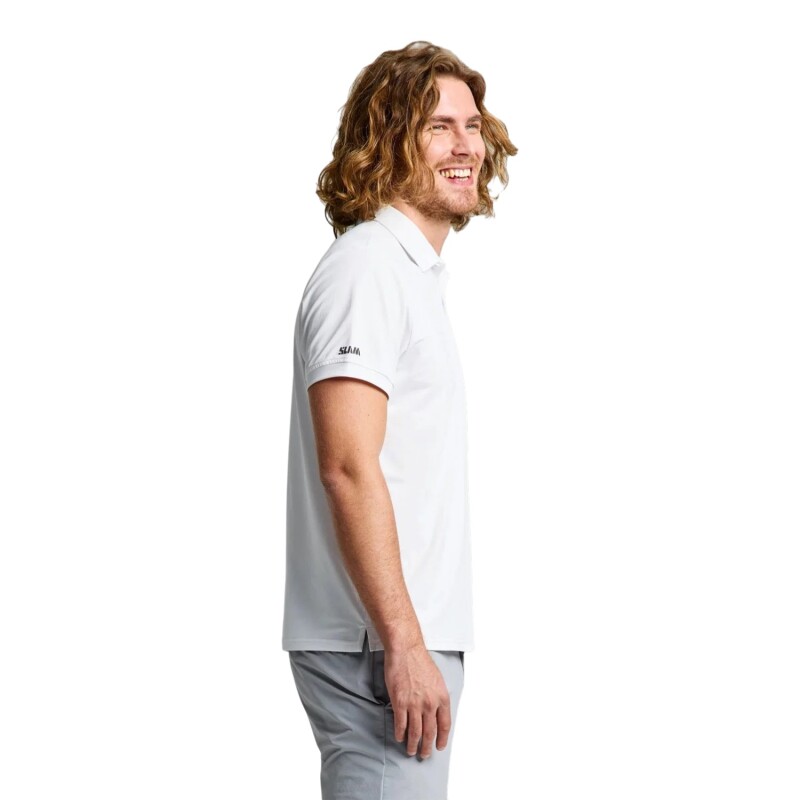 Slam Tech Pique SS Beyaz Erkek Polo Tshirt - Slam (1)