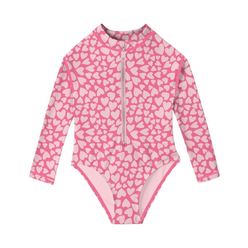SlipStop Cherish Long Sleeve Kırmızı Çocuk Mayo - 1